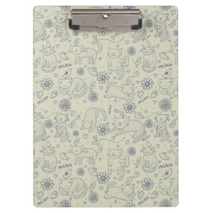 Cartoon pattern with funny cats clipboard