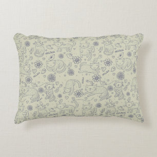 Cartoon pattern with funny cats decorative cushion