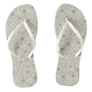 Cartoon pattern with funny cats jandals