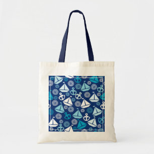 Cartoon Pattern With Sailboats Tote Bag