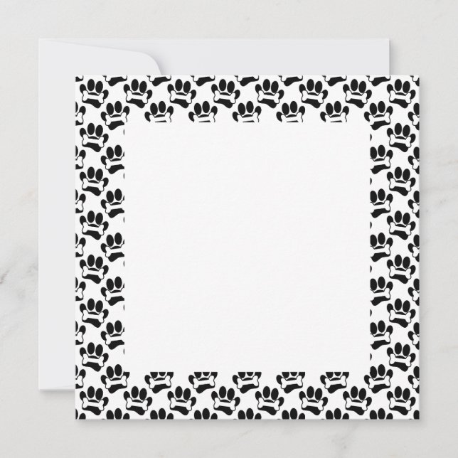 Cartoon Paws And Bones Pattern DIY Blank  (Front)