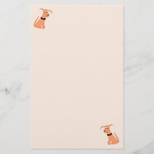Cartoon peach dog Cheeky Dog peach stationery