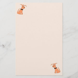 Cartoon peach dog Cheeky Dog peach stationery