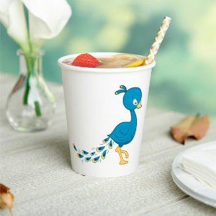 Cartoon Peacock Paper Cups