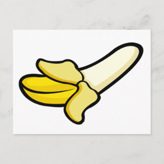 Cartoon Peeled Banana Fruit Postcard