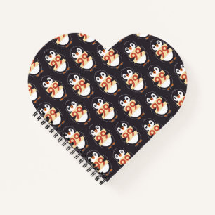 Cartoon Penguin Holding Number 99 Notebook