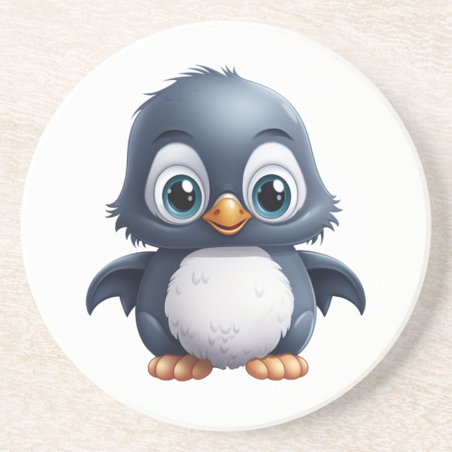 Cartoon penguin illustration coaster (Front)
