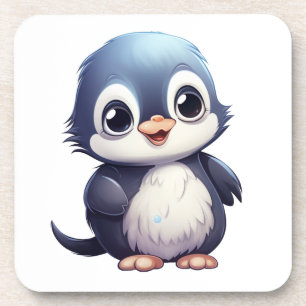 Cartoon penguin illustration coaster