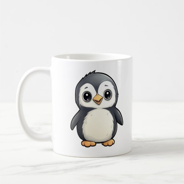 Cartoon penguin illustration coffee mug (Left)