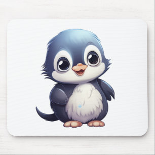 Cartoon penguin illustration mouse pad