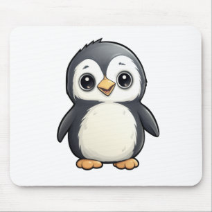 Cartoon penguin illustration mouse pad