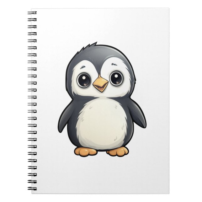 Cartoon penguin illustration notebook (Front)