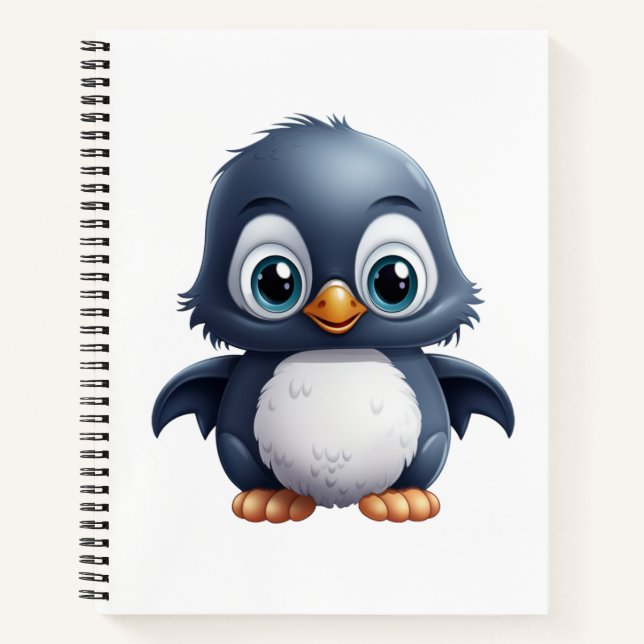 Cartoon penguin illustration notebook (Front)