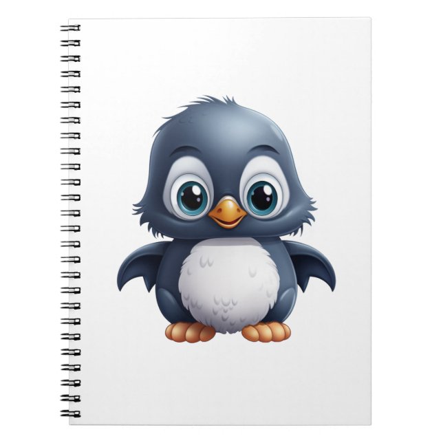 Cartoon penguin illustration notebook (Front)