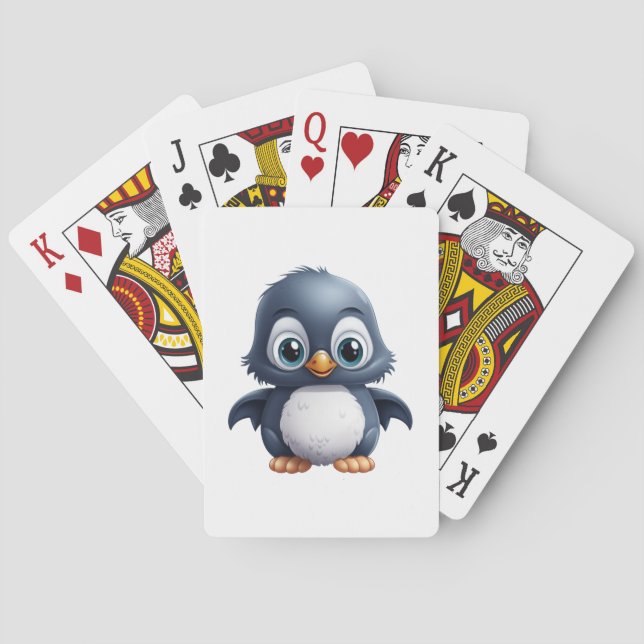 Cartoon penguin illustration playing cards (Back)