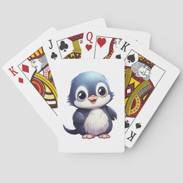 Cartoon penguin illustration playing cards (Back)