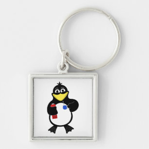 Cartoon penguin key ring