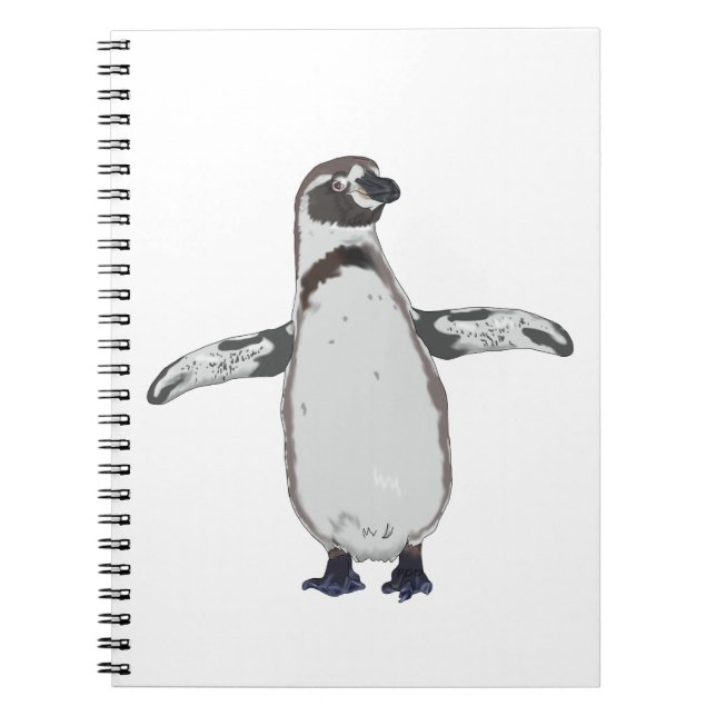 Cartoon Penguin Spiral Notebook (Front)