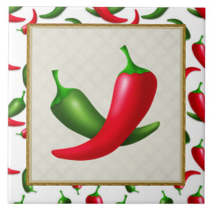 Cartoon Peppers fun kitchen tile