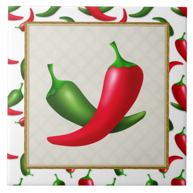 Cartoon Peppers fun kitchen tile (Front)