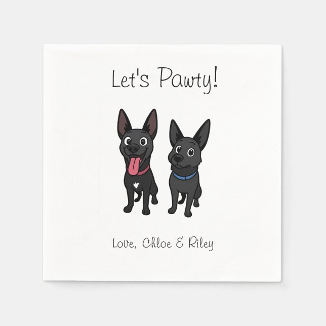 Cartoon Pet cocktail napkin (Front)