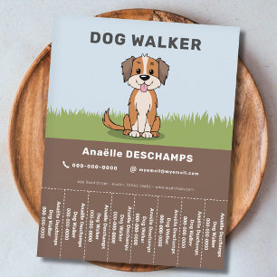 Cartoon - Pet & Dog Walker Tear Off Strips Flyer