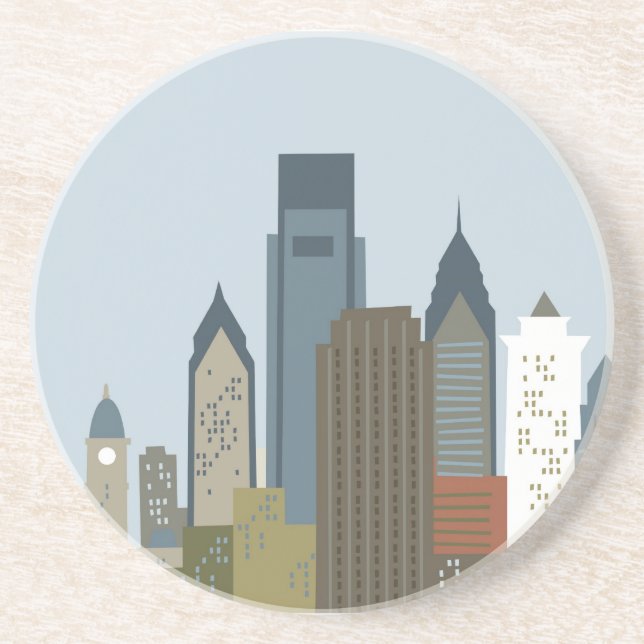 Cartoon Philadelphia Coaster (Front)