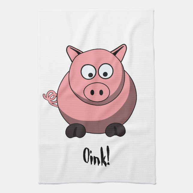 Cartoon Pig American MoJo Kitchen Towels (Vertical)