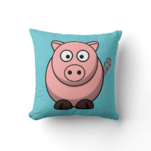 Cartoon Pig on Aqua