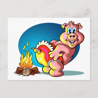 Cartoon Piglet Postcard