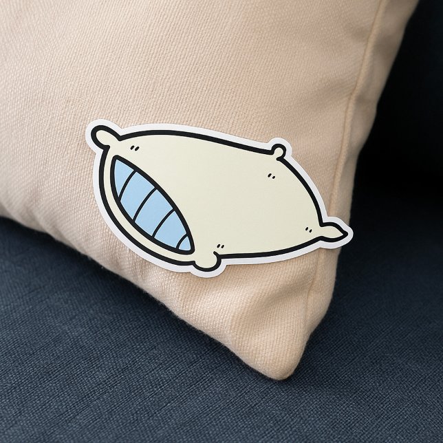 Cartoon Pillow with Giant Rectangular Sticker (Creator Uploaded)