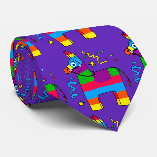 Cartoon Pinata Burro Tie (Rolled)