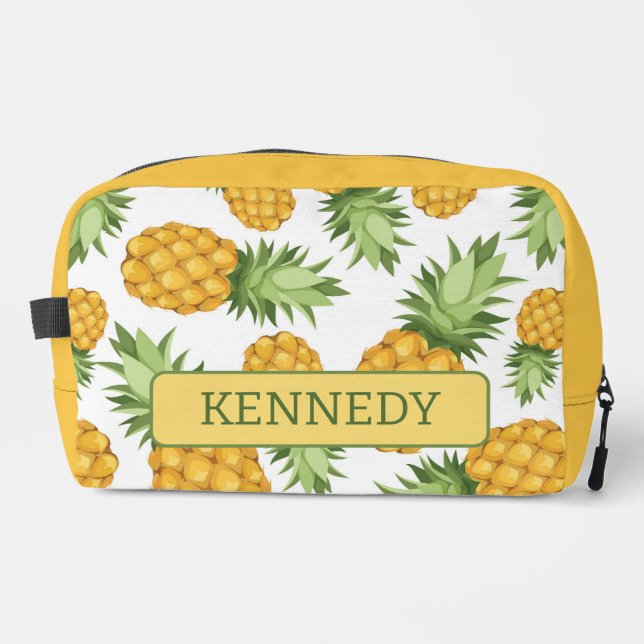 Cartoon Pineapple Pattern Dopp Kit (Front)