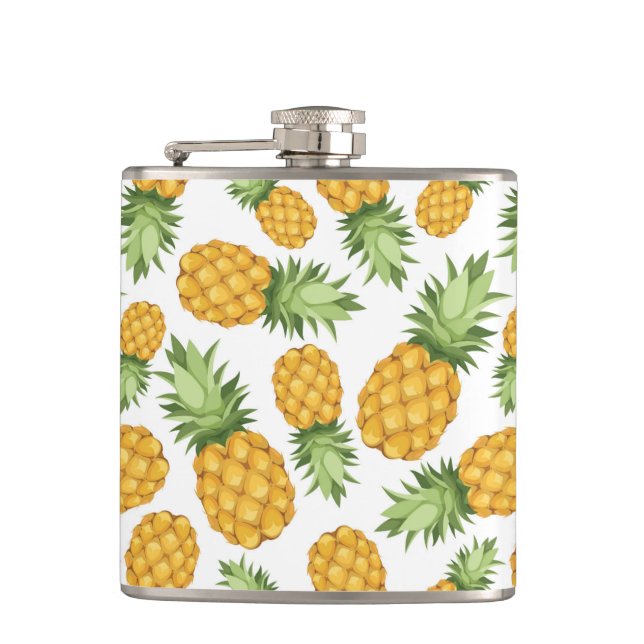 Cartoon Pineapple Pattern Hip Flask (Front)