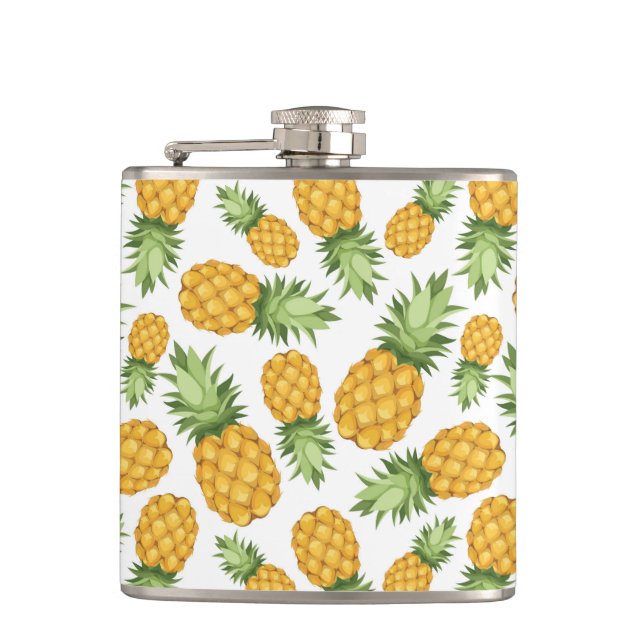 Cartoon Pineapple Pattern Hip Flask (Front)