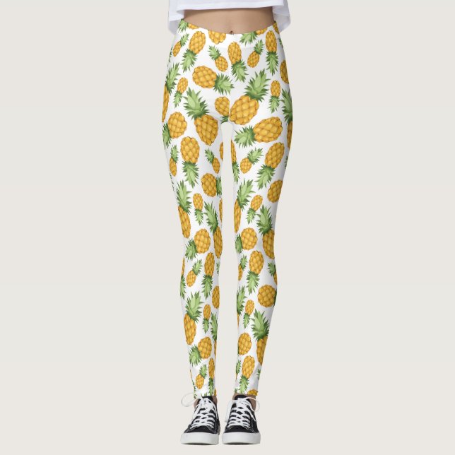 Cartoon Pineapple Pattern Leggings (Front)