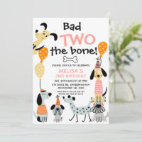 Cartoon Pink Bad Two The Bone Dogs 2nd Birthday 