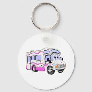 Cartoon Pink Camper Key Ring