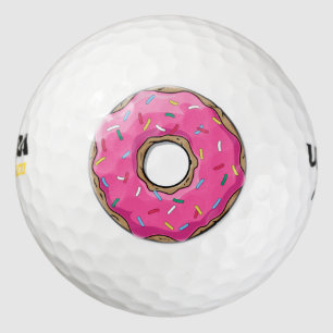 Cartoon Pink Doughnut With Sprinkles Golf Balls
