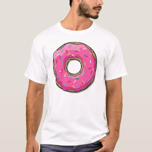 Cartoon Pink Doughnut With Sprinkles T-Shirt