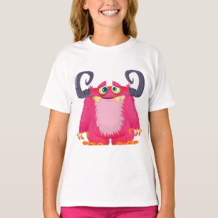 Cartoon Pink Monster Girl's T-Shirt