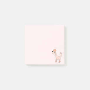 Cartoon pink poodle Posh Paws pink Post-it Notes