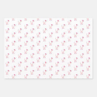 Cartoon pink poodle Posh Paws   Wrapping Paper Sheet