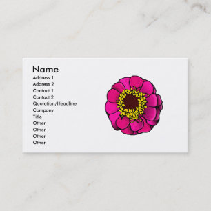 Cartoon Pink Zinnia Business Card