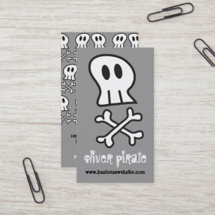 Cartoon Pirate Ship Skulls Bones Fun Colourful Boy Business Card