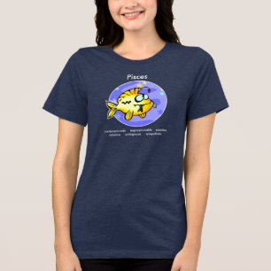 Cartoon Pisces Fish eating Fish Tri-Blend Shirt