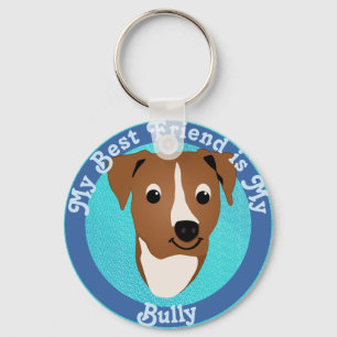 Cartoon Pitbull Head 2000 Key Ring