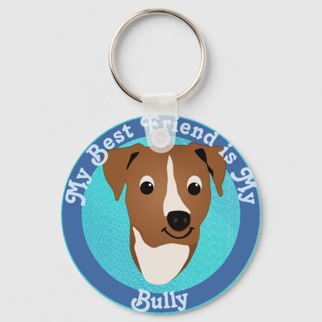 Cartoon Pitbull Head 2000 Key Ring (Front)