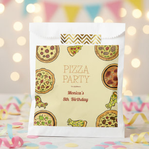 Cartoon pizza party birthday favour bags