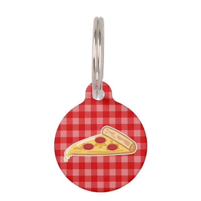 Cartoon Pizza Slice Pet Tag (Front)